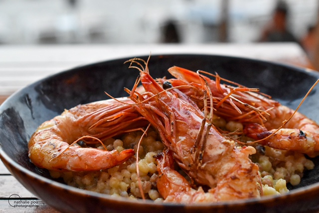 Photographe Culinaire: Gambas grillées-Restaurant Le Pain de Sucre - Lumio - Corse